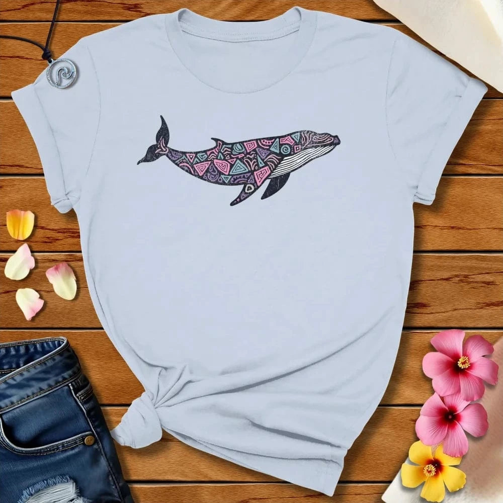 Geo Whale Tee Light Blue by Salty By Choice™ We love the beach ocean and anything around water.