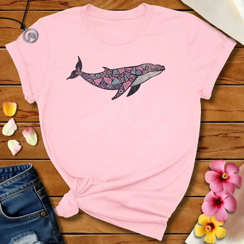 Geo Whale Tee Soft Pink by Salty By Choice™ We love the beach ocean and anything around water.