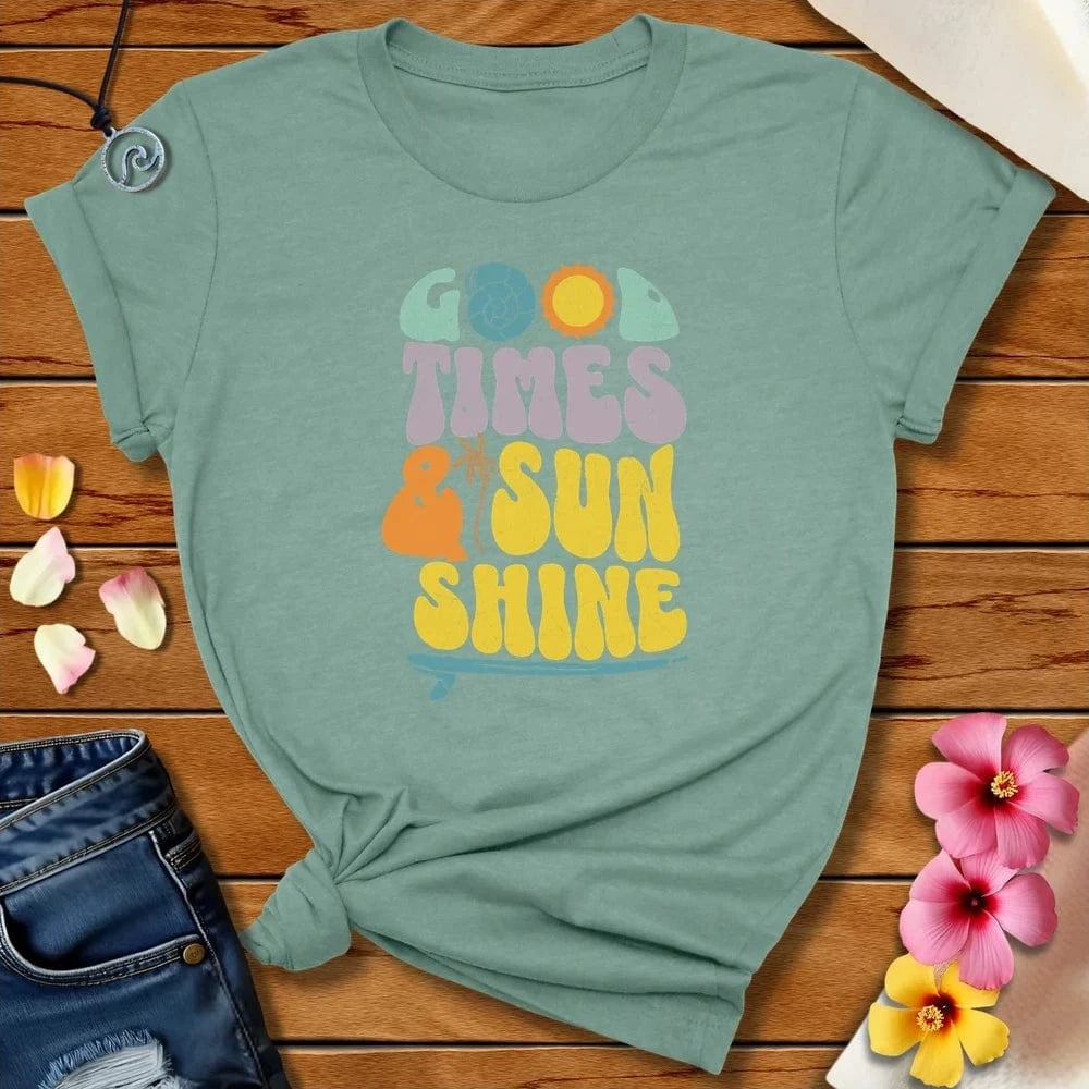 Good Times Tee Heather Prism Dusty Blue by Salty By Choice® We love the beach ocean and anything around water.