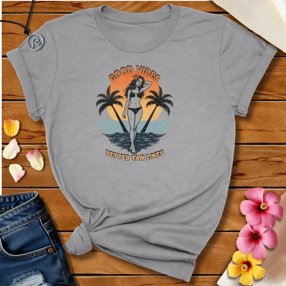 Good Vibes Tee Athletic Heather by Salty By Choice® We love the beach ocean and anything around water.