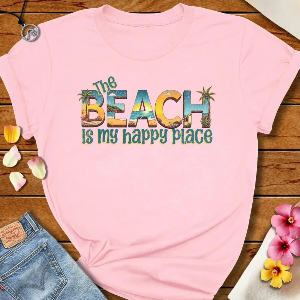 Happy Place Tee Soft Pink by Salty By Choice® We love the beach ocean and anything around water.