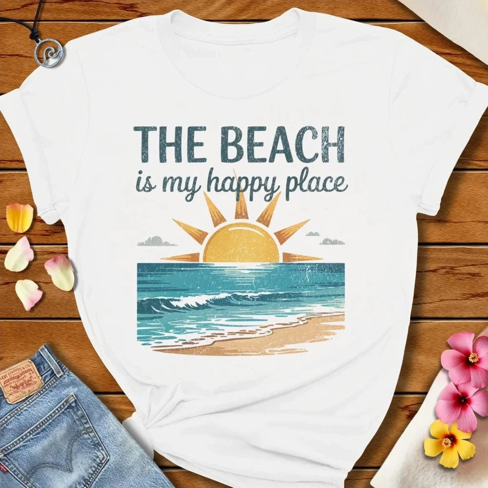 Happy Place Tee White by Salty By Choice™ We love the beach ocean and anything around water.