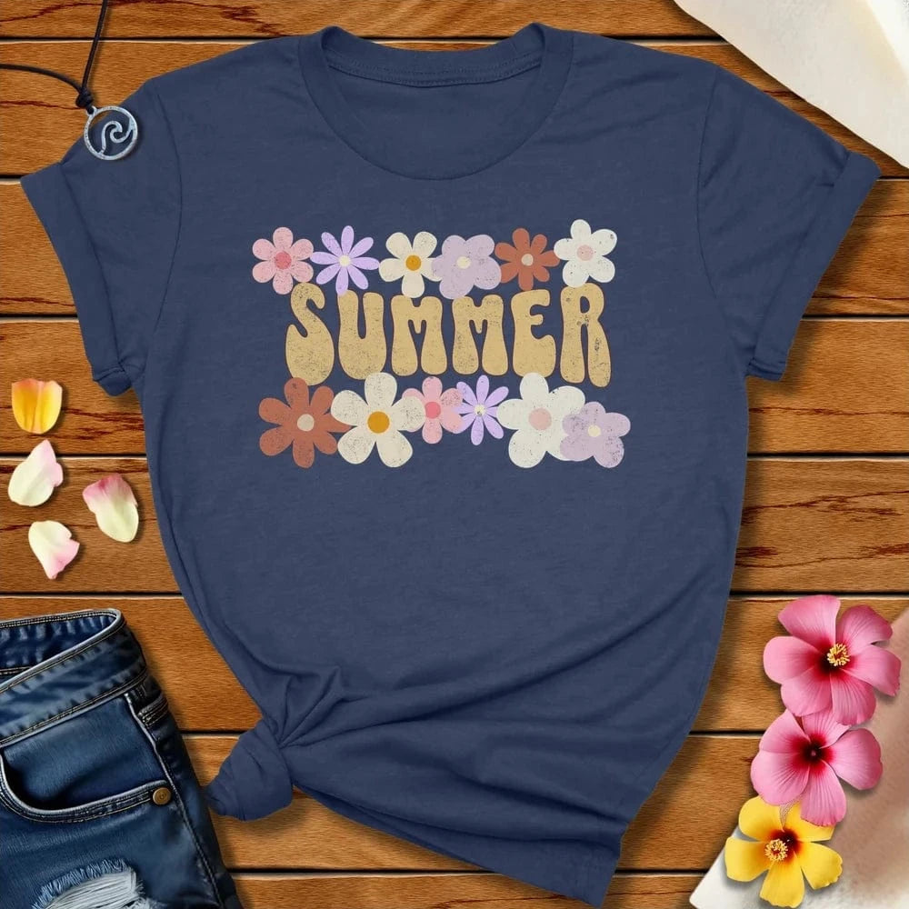 Happy Summertime Tee Heather Navy by Salty By Choice® We love the beach ocean and anything around water.