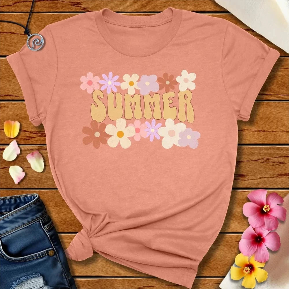 Happy Summertime Tee Heather Prism Sunset by Salty By Choice® We love the beach ocean and anything around water.