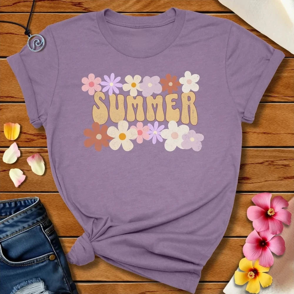 Happy Summertime Tee Heather Purple by Salty By Choice® We love the beach ocean and anything around water.