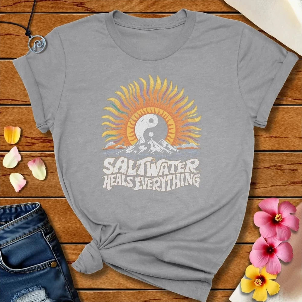 Healer Tee Athletic Heather by Salty By Choice® We love the beach ocean and anything around water.