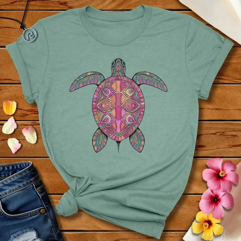 Hippie Turtle Tee Heather Prism Dusty Blue by Salty By Choice® We love the beach ocean and anything around water.