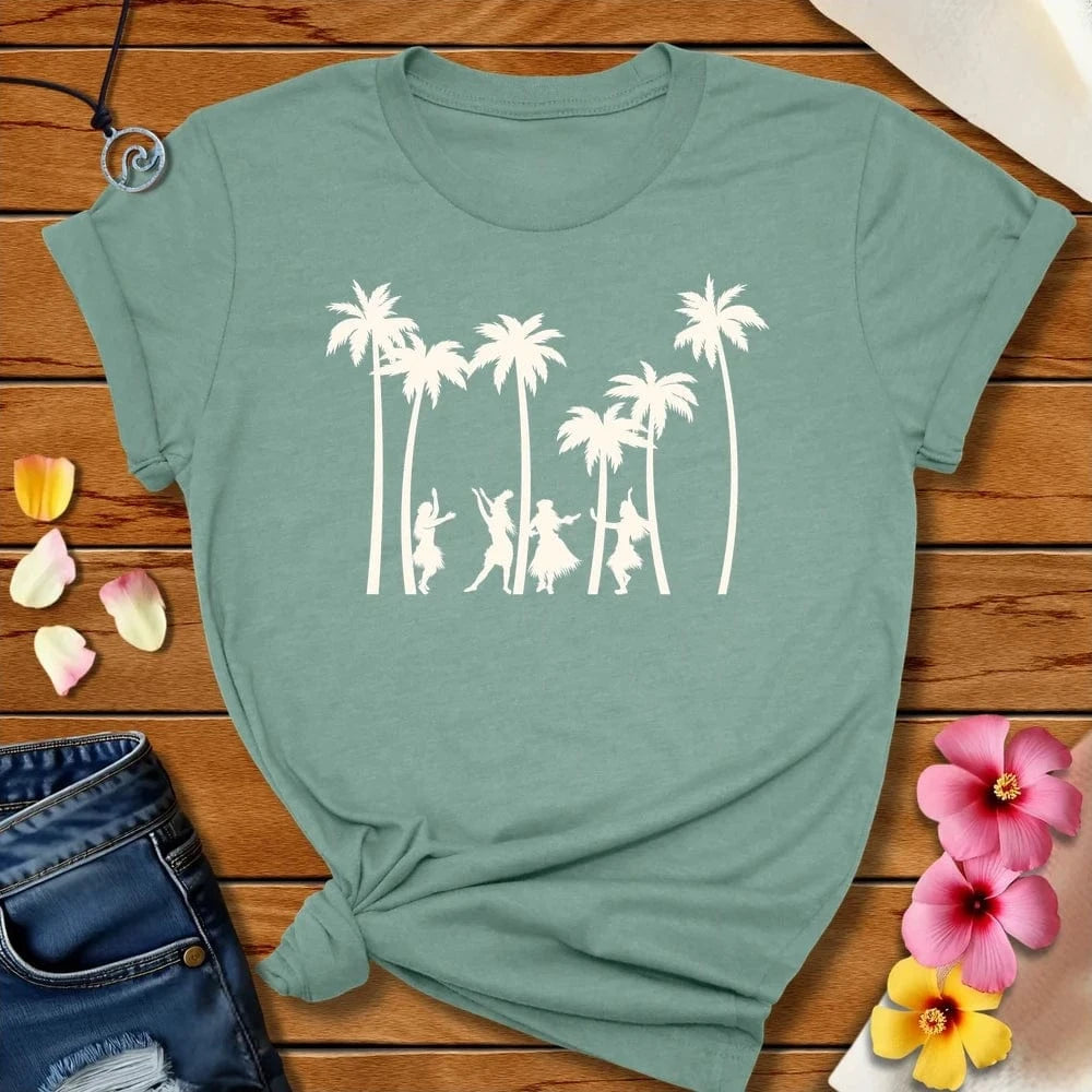 Hula Palm Tee Heather Prism Dusty Blue by Salty By Choice™ We love the beach ocean and anything around water.