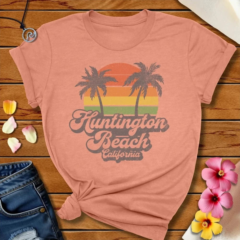 Huntington Beach Tee Heather Prism Sunset by Salty By Choice® We love the beach ocean and anything around water.