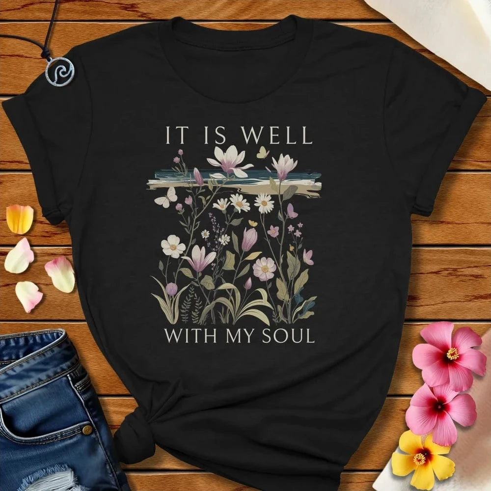 It is Well Tee Black by Salty By Choice® We love the beach ocean and anything around water.