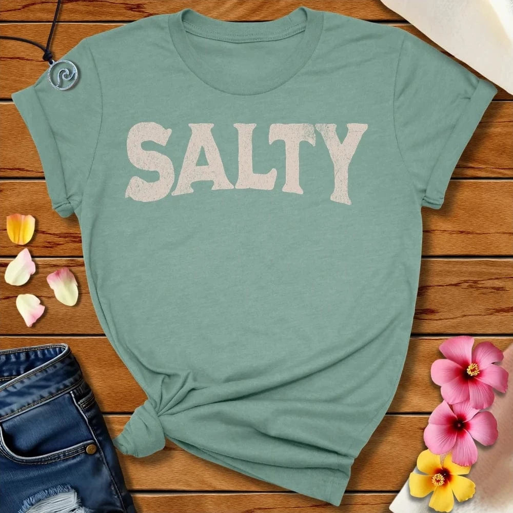 Just Salty Tee Heather Prism Dusty Blue by Salty By Choice® We love the beach ocean and anything around water.