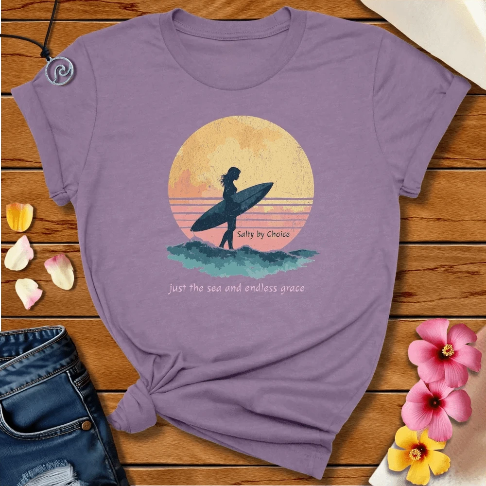 Just The Sea Tee Heather Purple by Salty By Choice® We love the beach ocean and anything around water.