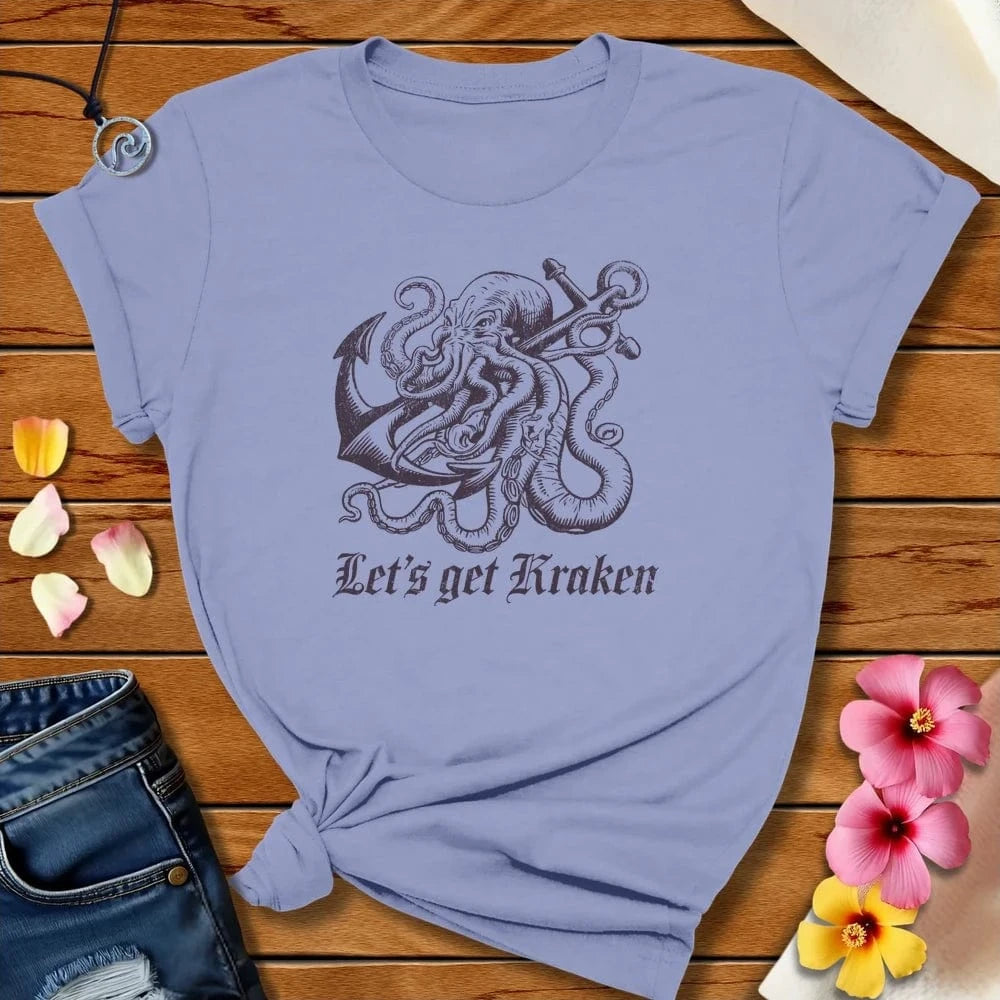 Let's Get Kraken Tee Lavender Blue by Salty By Choice® We love the beach ocean and anything around water.