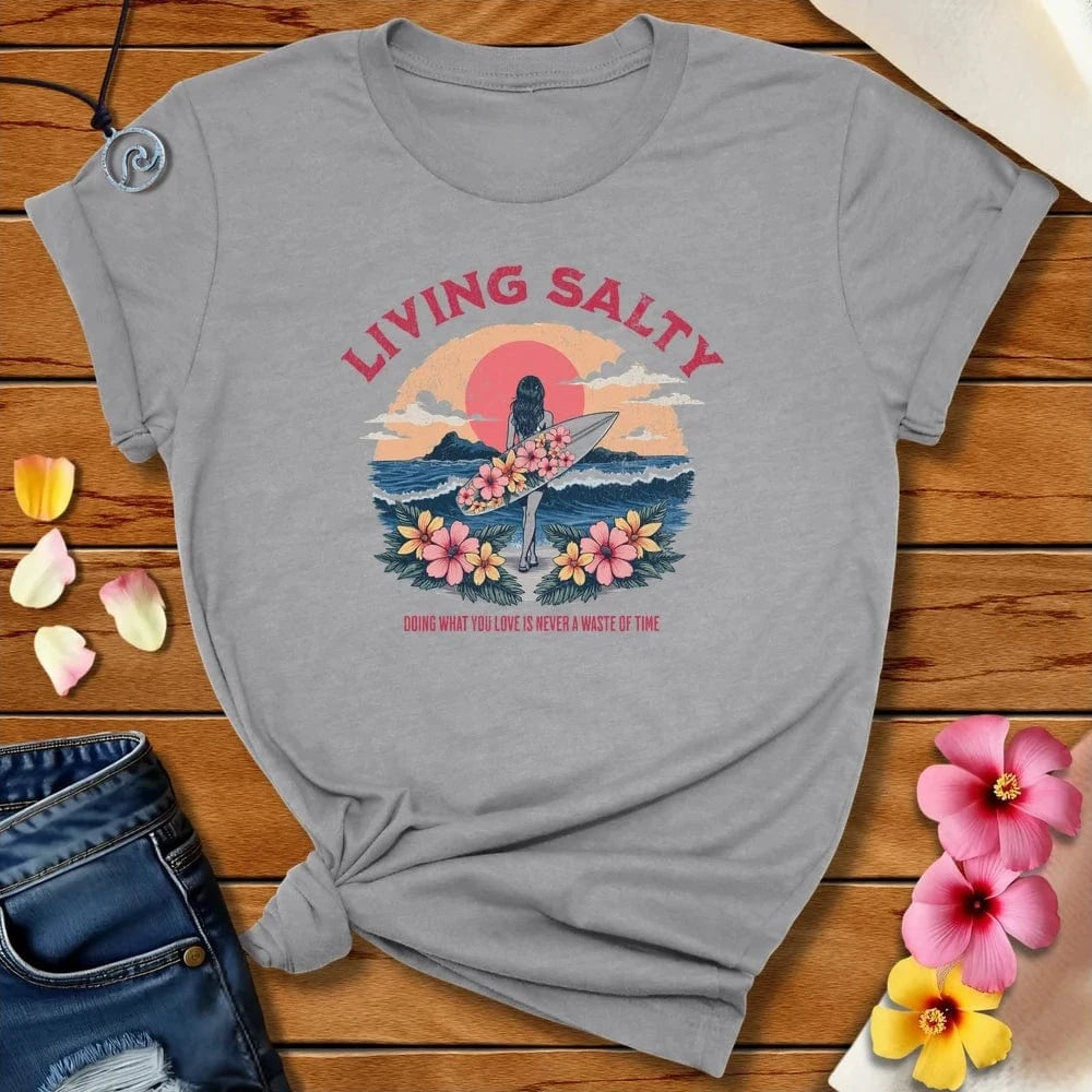 Living Salty Tee Athletic Heather by Salty By Choice® We love the beach ocean and anything around water.