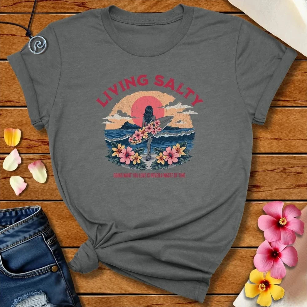 Living Salty Tee Deep Heather by Salty By Choice® We love the beach ocean and anything around water.