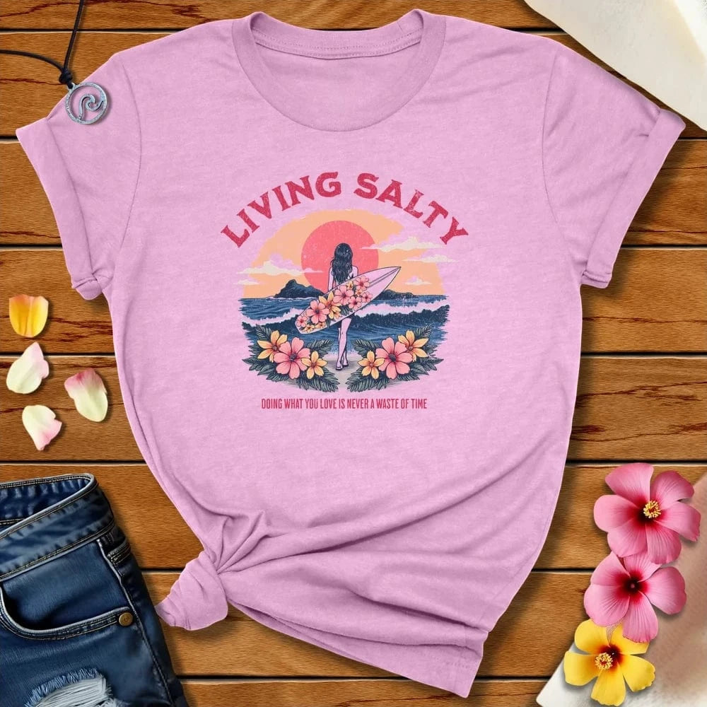 Living Salty Tee Heather Prism Lilac by Salty By Choice® We love the beach ocean and anything around water.