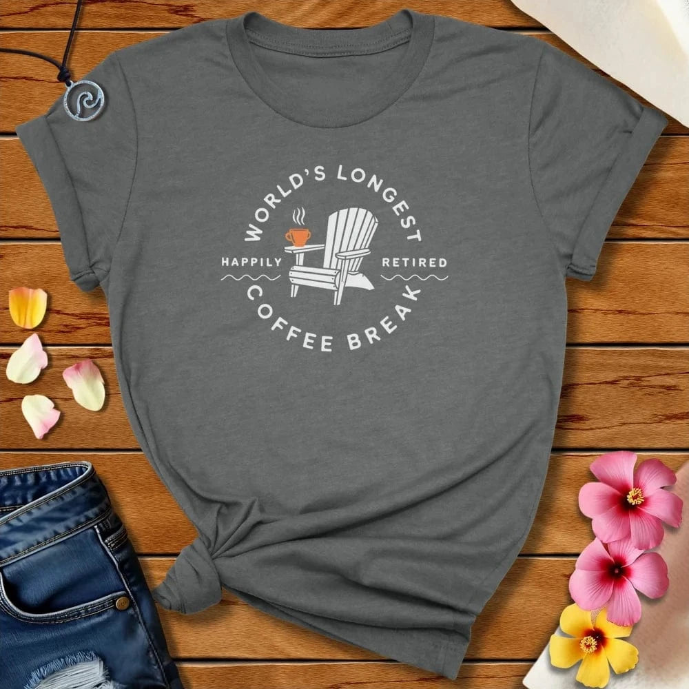 Longest Coffee Tee Deep Heather by Salty By Choice™ We love the beach ocean and anything around water.