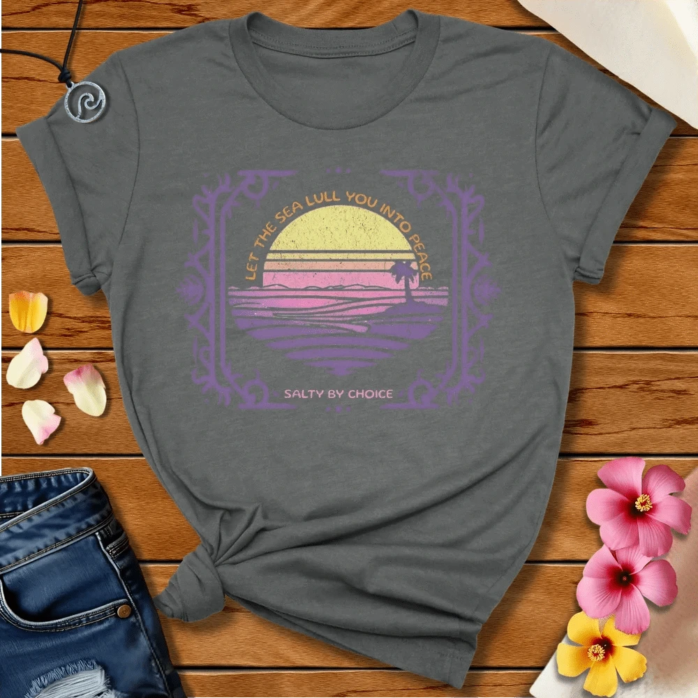 Lull Peace Tee Deep Heather by Salty By Choice® We love the beach ocean and anything around water.
