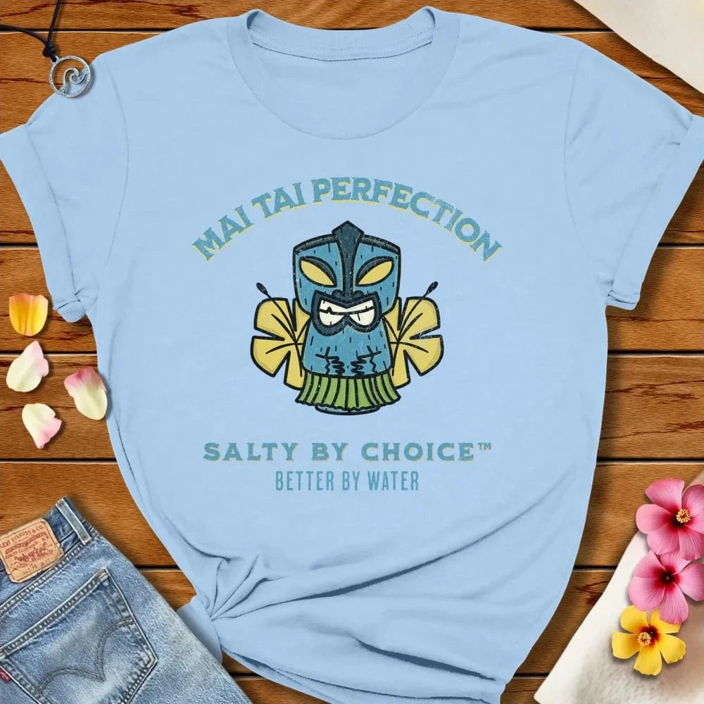 Mai Tai Perfection Tee Baby Blue by Salty By Choice® We love the beach ocean and anything around water.