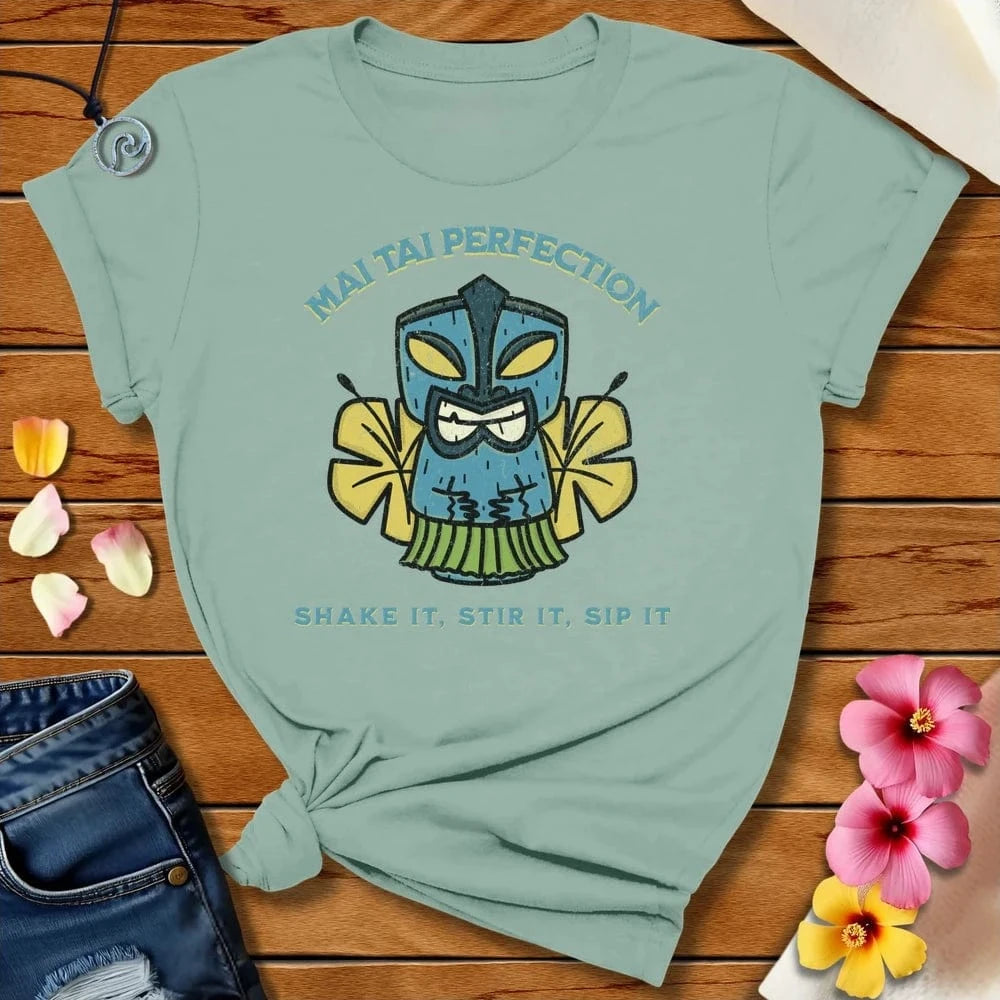 Mai Tai Perfection Tee Dusty Blue by Salty By Choice™ We love the beach ocean and anything around water.