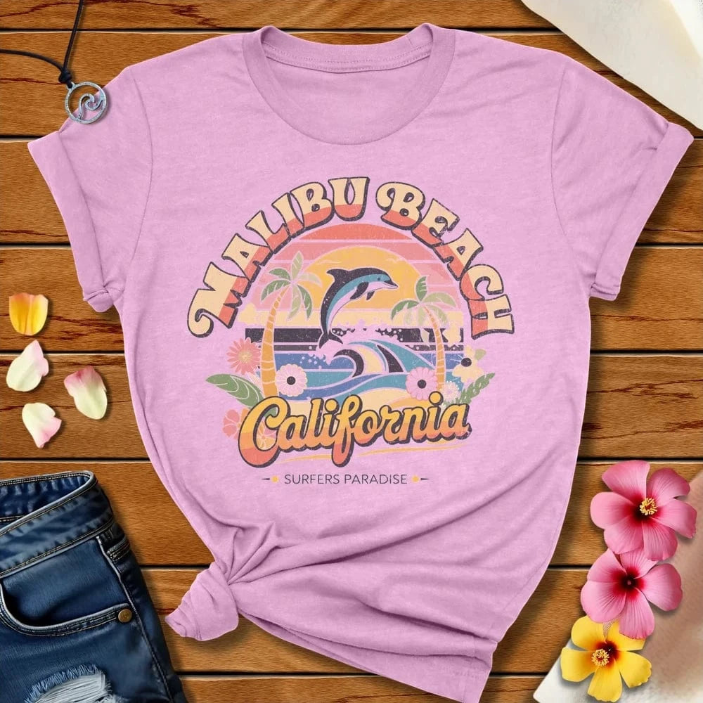 Malibu Beach Tee Heather Prism Lilac by Salty By Choice® We love the beach ocean and anything around water.