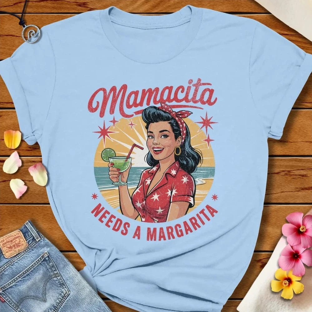 Mamacita Tee Baby Blue by Salty By Choice™ We love the beach ocean and anything around water.