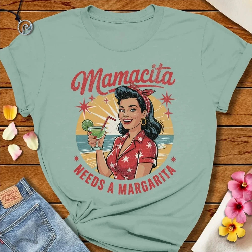 Mamacita Tee Dusty Blue by Salty By Choice™ We love the beach ocean and anything around water.