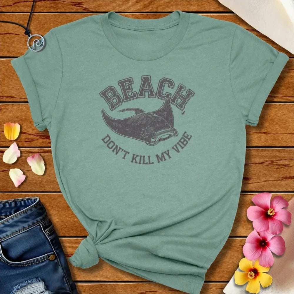 Manta Beach Tee Heather Prism Dusty Blue by Salty By Choice™ We love the beach ocean and anything around water.
