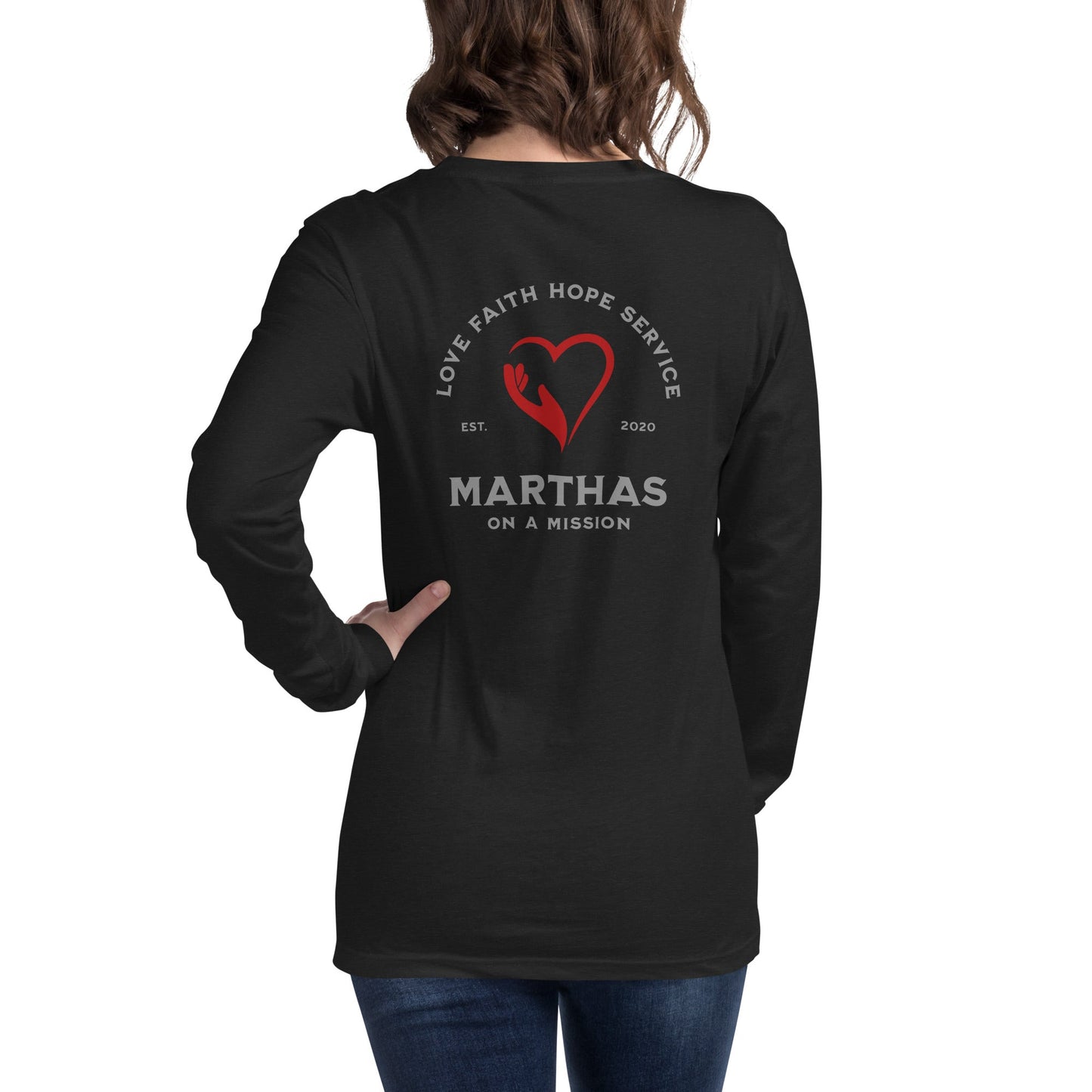 Martha's on a Mission Two Sided Unisex Long Sleeve Tee by Salty By Choice™ We love the ocean and Christian apparel