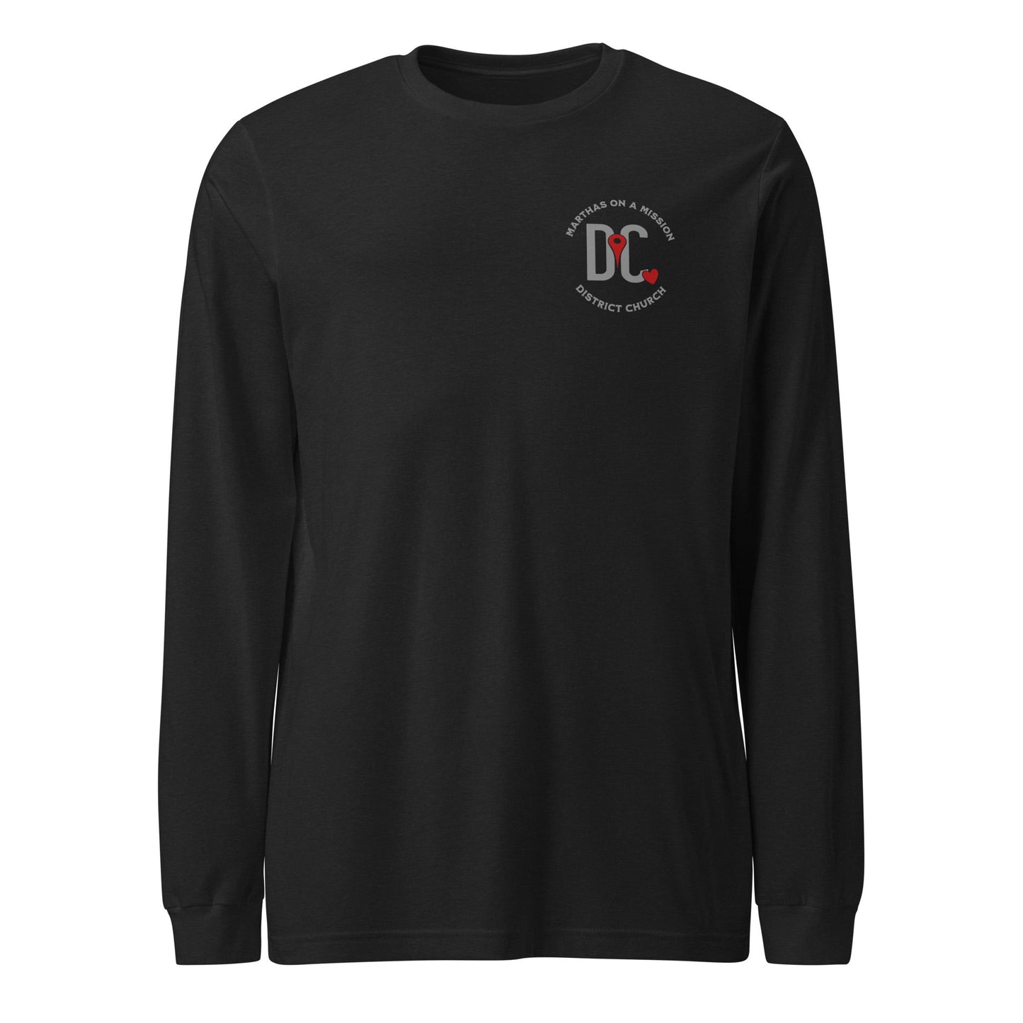 Martha's on a Mission Two Sided Unisex Long Sleeve Tee Black Heather by Salty By Choice™ We love the ocean and Christian apparel