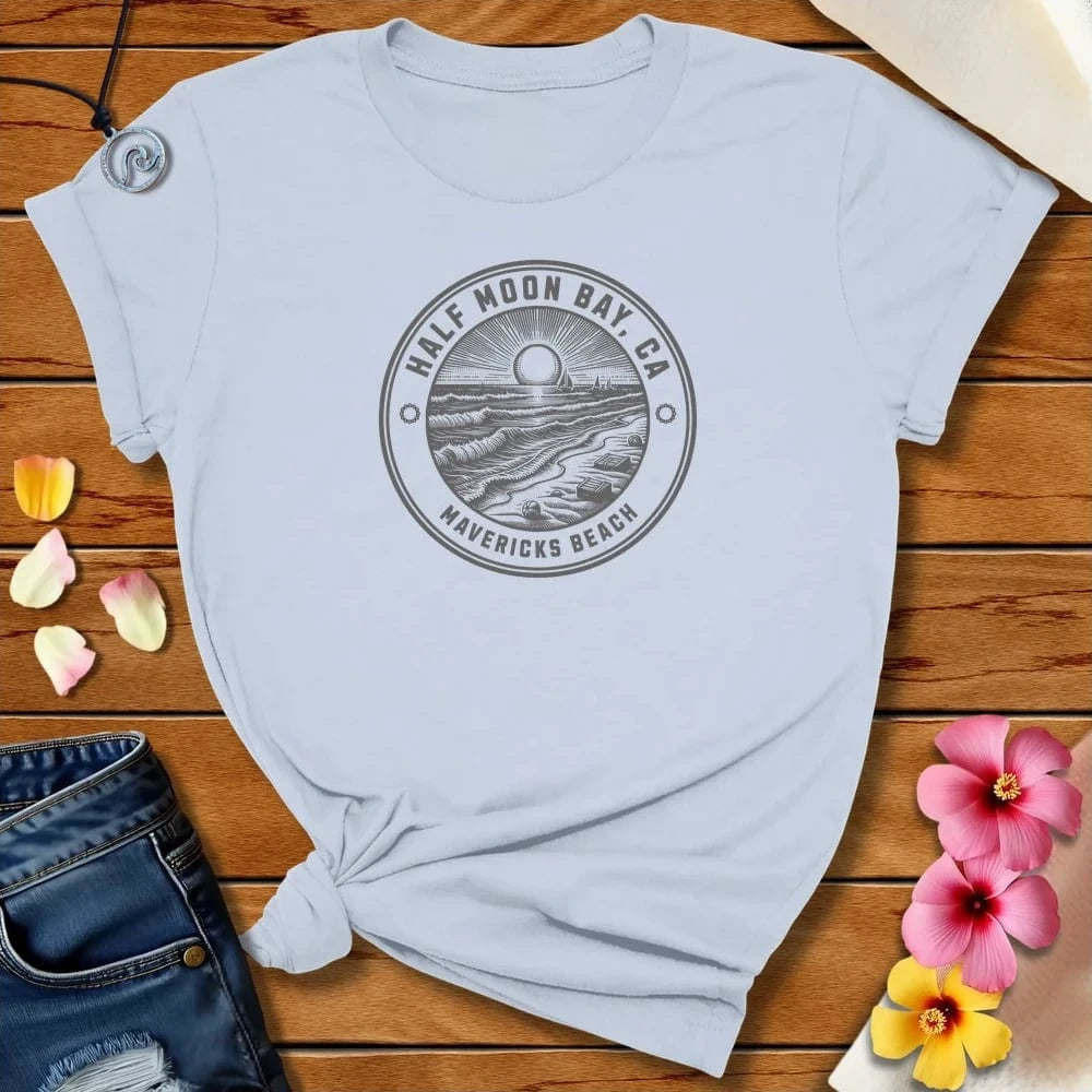 Mavericks Beach Tee Light Blue by Salty By Choice® We love the beach ocean and anything around water.