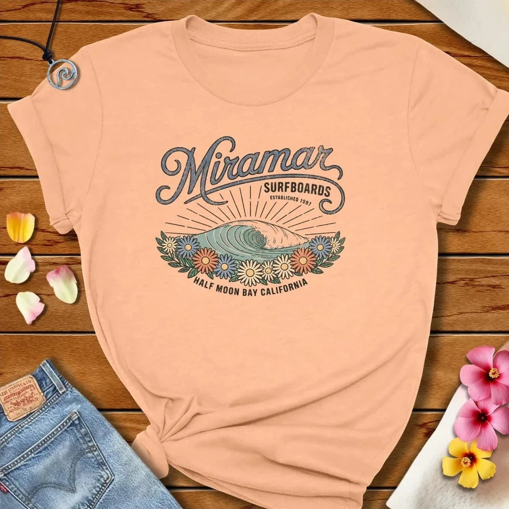 Miramar Wave Tee Heather Peach by Salty By Choice® We love the beach ocean and anything around water.