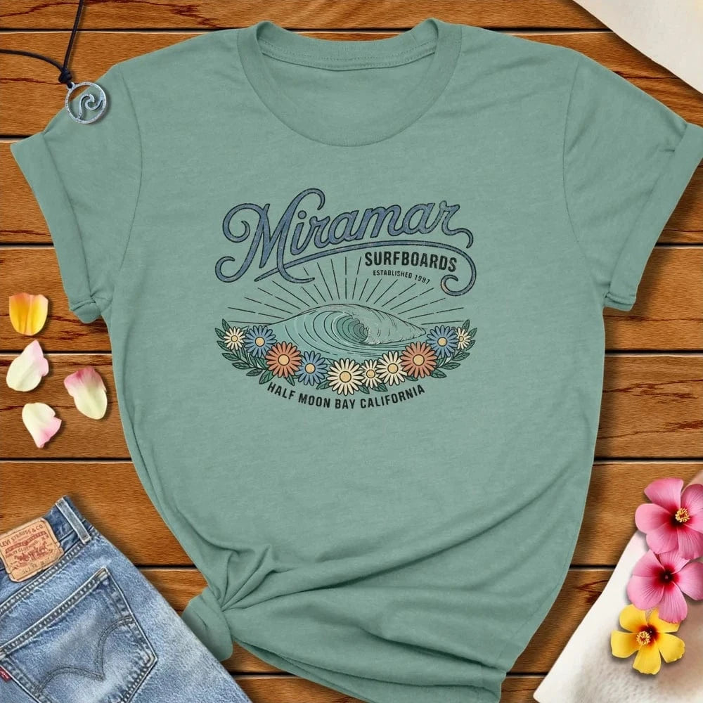 Miramar Wave Tee Heather Prism Dusty Blue by Salty By Choice® We love the beach ocean and anything around water.