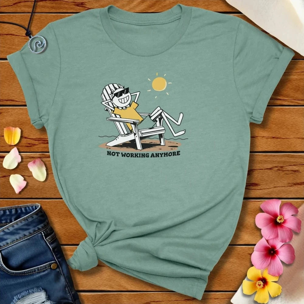 Not Working Tee Heather Prism Dusty Blue by Salty By Choice® We love the beach ocean and anything around water.