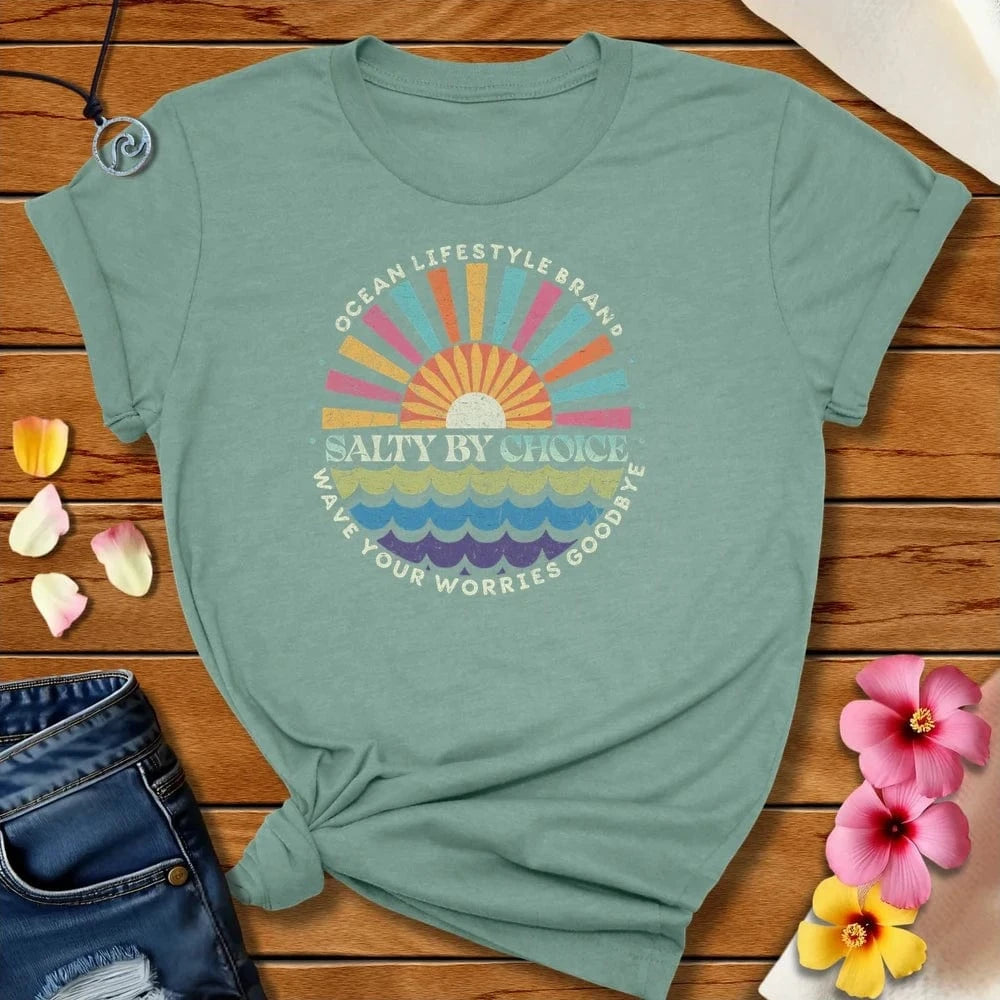 Ocean Lifestyle Tee Heather Prism Dusty Blue by Salty By Choice® We love the beach ocean and anything around water.