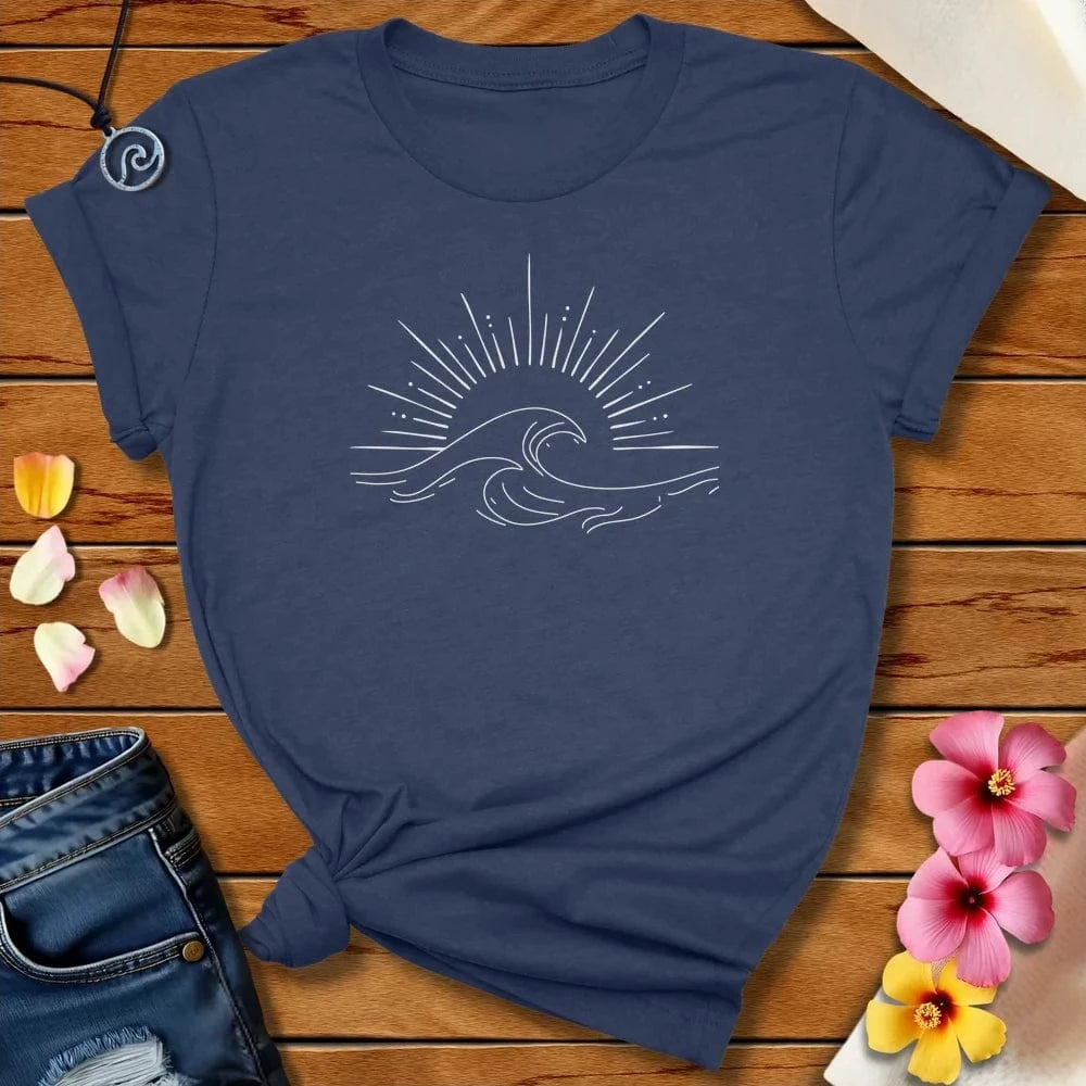 Ocean Lines Tee Heather Navy by Salty By Choice® We love the beach ocean and anything around water.