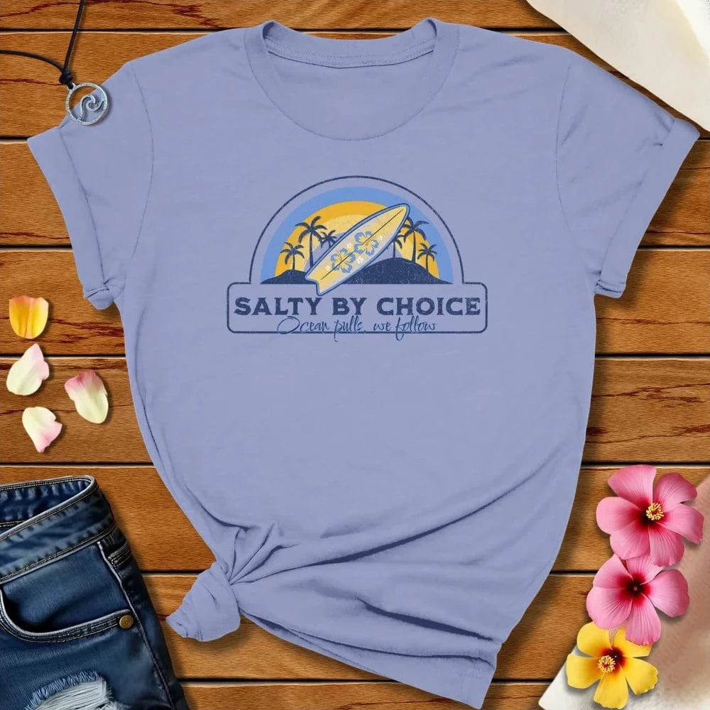 Ocean Pulls Tee Lavender Blue by Salty By Choice® We love the beach ocean and anything around water.