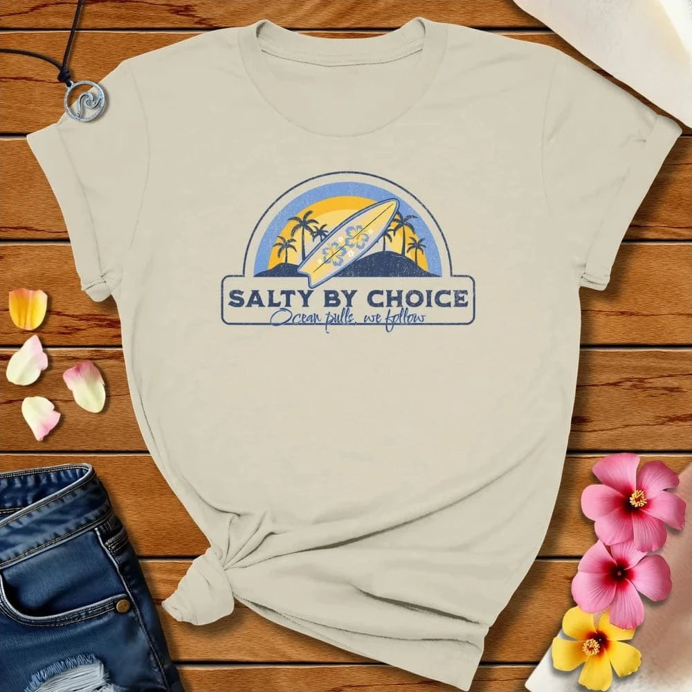 Ocean Pulls Tee Natural by Salty By Choice® We love the beach ocean and anything around water.