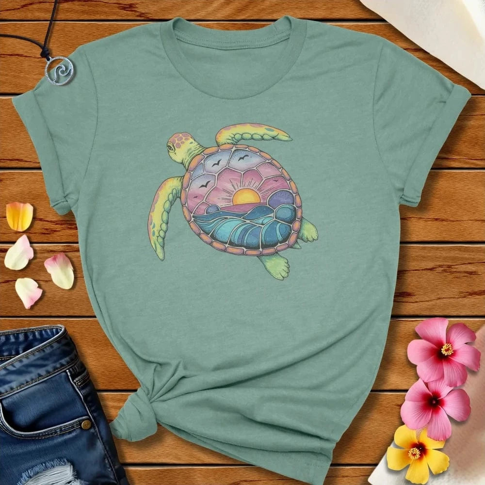 Ocean Turtle Tee Heather Prism Dusty Blue by Salty By Choice™ We love the beach ocean and anything around water.