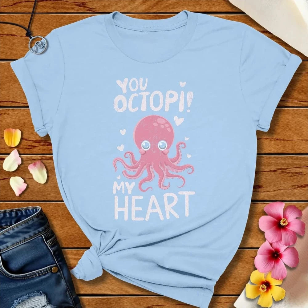 Octopi My Heart Tee Baby Blue by Salty By Choice® We love the beach ocean and anything around water.
