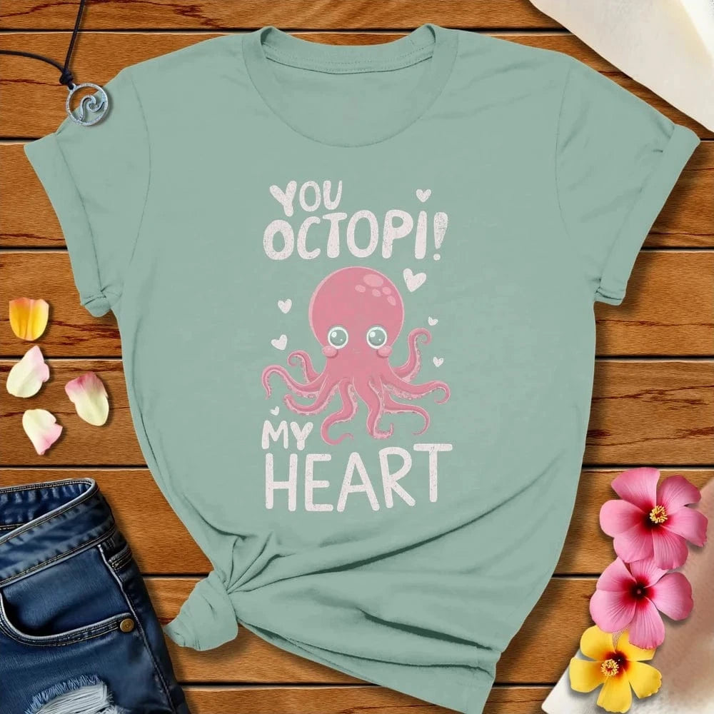 Octopi My Heart Tee Dusty Blue by Salty By Choice® We love the beach ocean and anything around water.