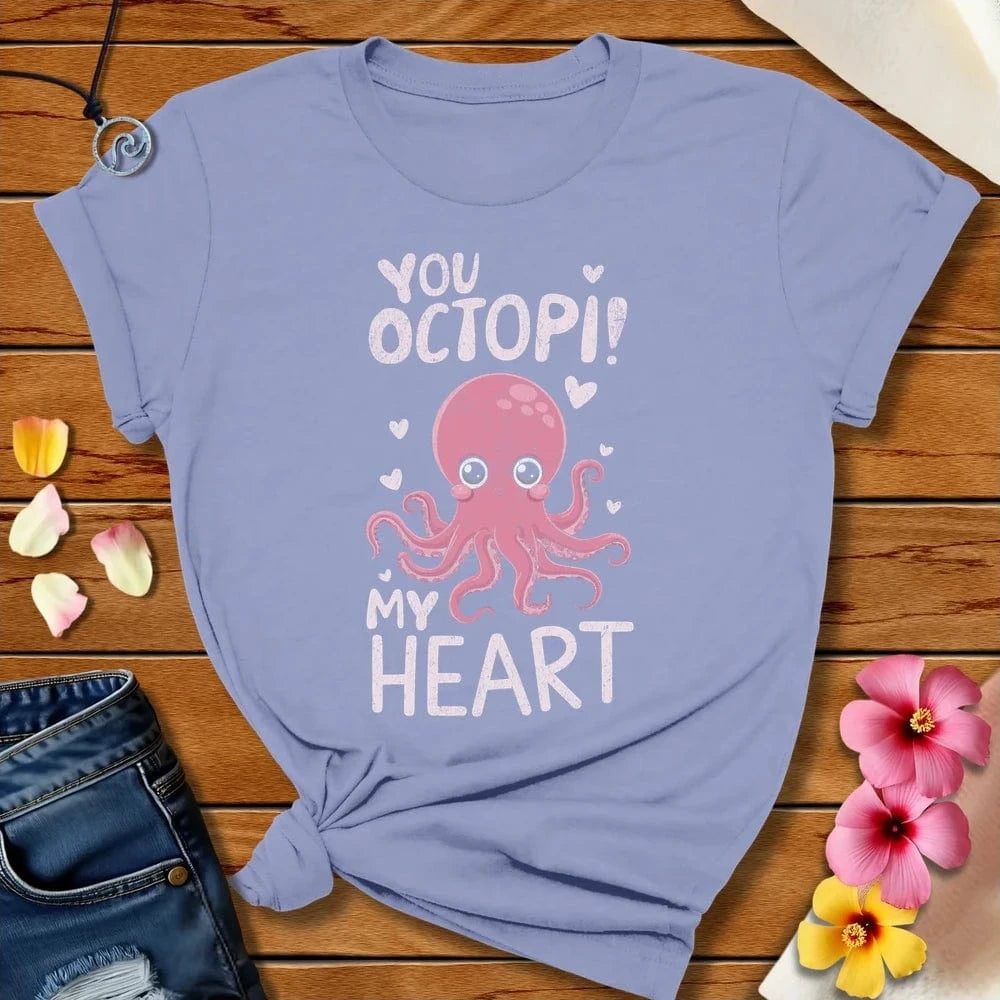 Octopi My Heart Tee Lavender Blue by Salty By Choice® We love the beach ocean and anything around water.