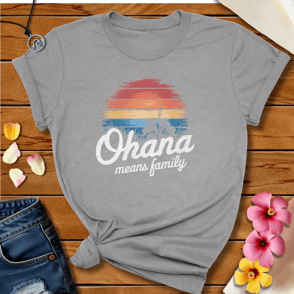 Ohana Tee Athletic Heather by Salty By Choice™ We love the beach ocean and anything around water.