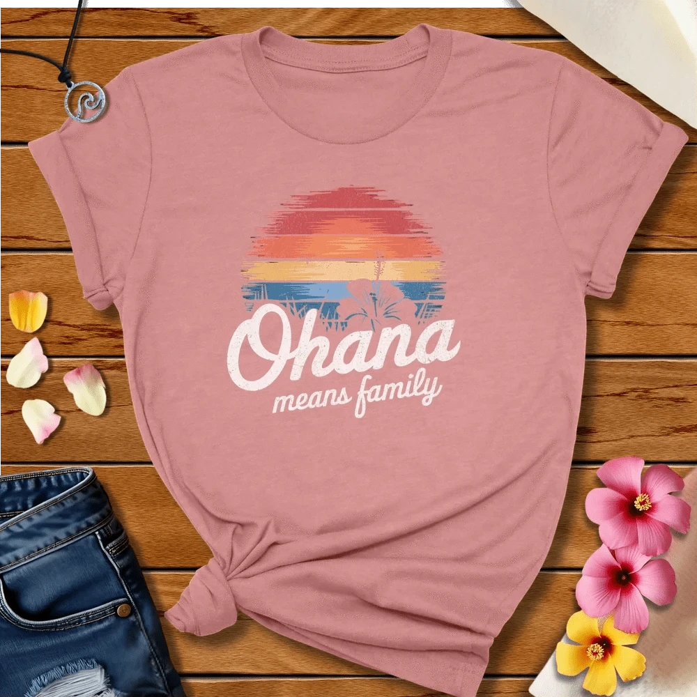 Ohana Tee Heather Mauve by Salty By Choice™ We love the beach ocean and anything around water.