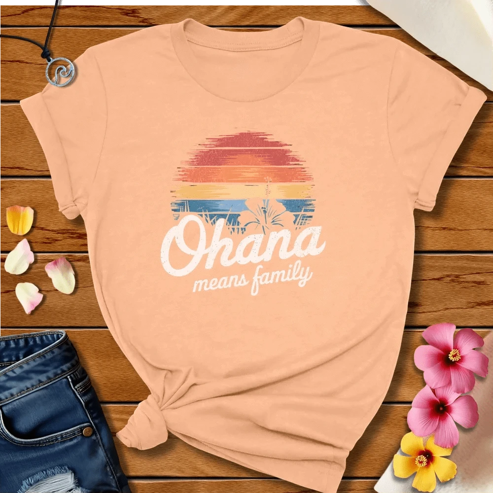 Ohana Tee Heather Peach by Salty By Choice™ We love the beach ocean and anything around water.