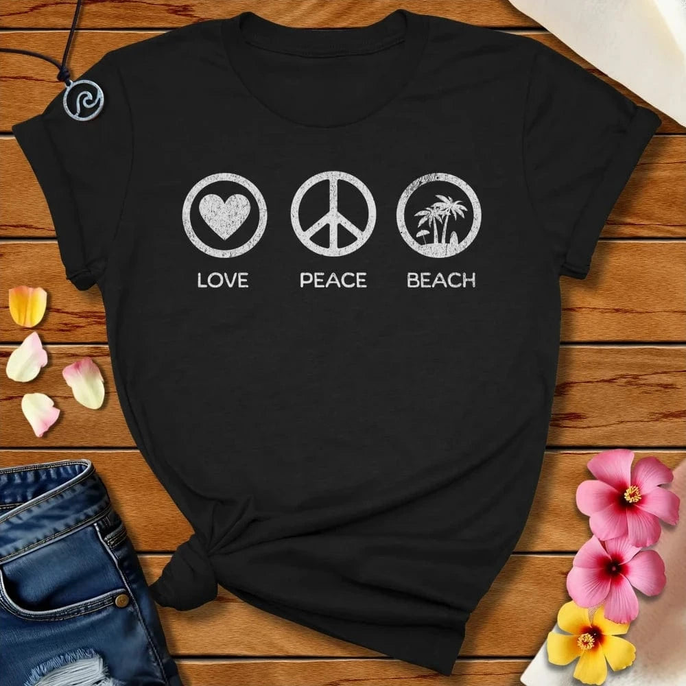 Peace Love Beach Tee by Salty By Choice® We love the beach ocean and anything around water.