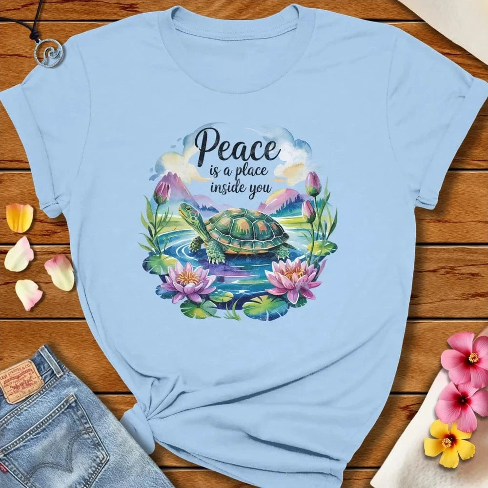 Peace Turtle Tee Baby Blue by Salty By Choice™ We love the beach ocean and anything around water.