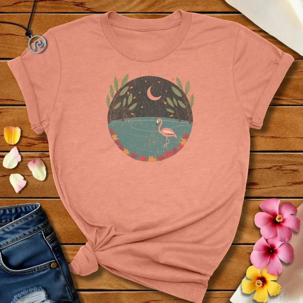 Flamingo Sea Tee Heather Prism Sunset by Salty By Choice™ We love the beach ocean and anything around water.