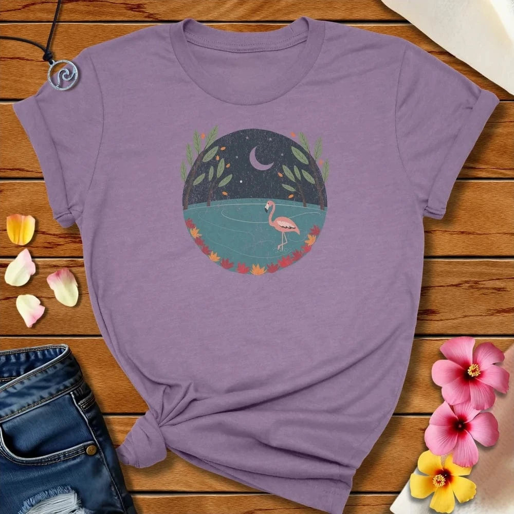 Flamingo Sea Tee Heather Purple by Salty By Choice™ We love the beach ocean and anything around water.