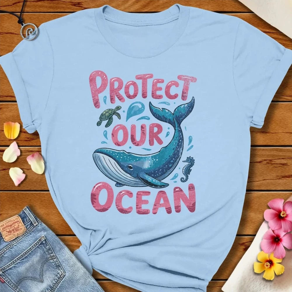Protect Our Ocean Tee Baby Blue by Salty By Choice™ We love the beach ocean and anything around water.